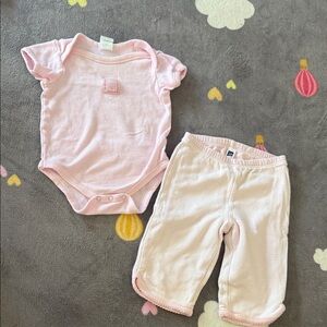 Charming Pink Baby Bodysuit and Pants Set